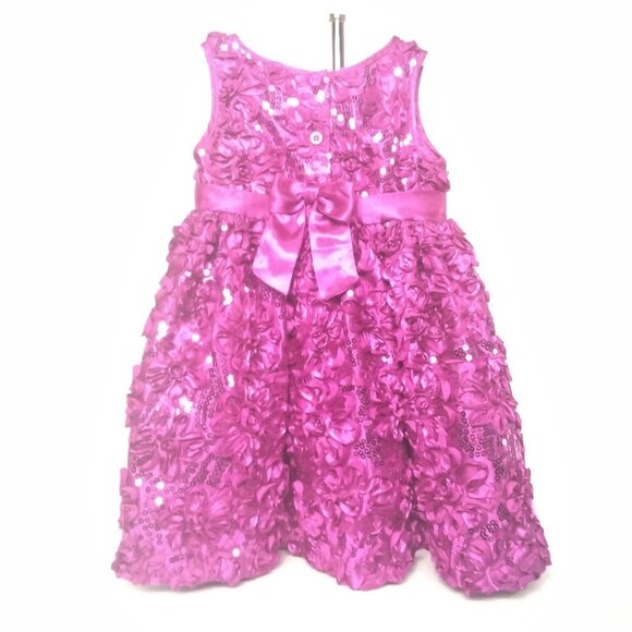 Holiday Edition Fuchsia Lace Tull & Sequins Easter Dress Infant 18 Months. NWOT - Picture 3 of 7